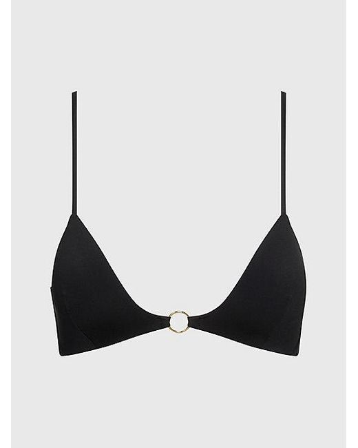 Parte de arriba de bikini de triángulo moldeada - Core Solids Calvin Klein de color Black