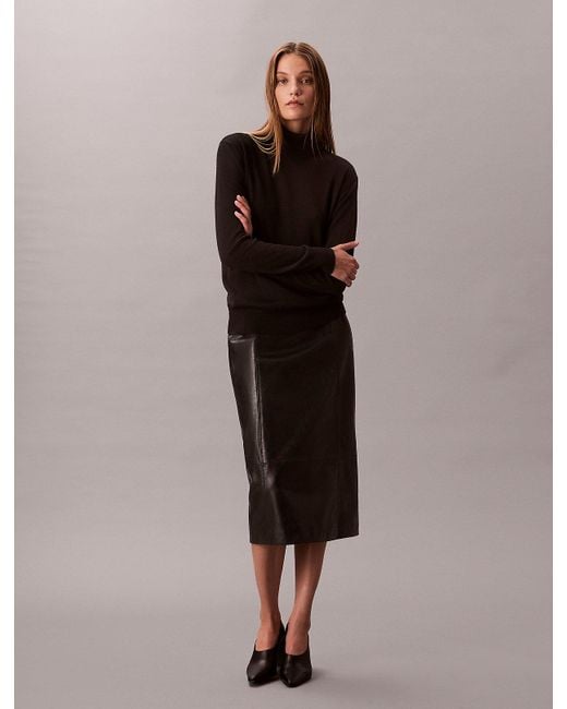 Maglione A Collo Alto di Calvin Klein in Black