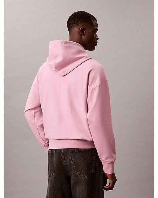 Calvin Klein Pink Jeans Relaxed Monogram Hoodie for men