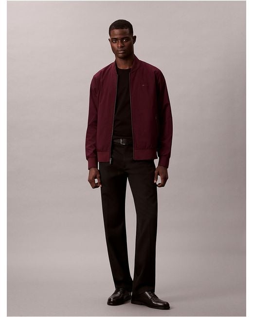 Calvin Klein Red Matte Bomber Jacket for men