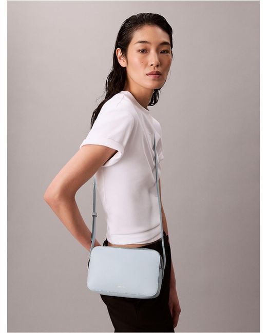 Calvin Klein Blue Foil Logo Camera Bag