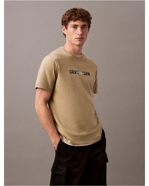 Calvin Klein Natural New York Script Logo Graphic Classic T-Shirt for men