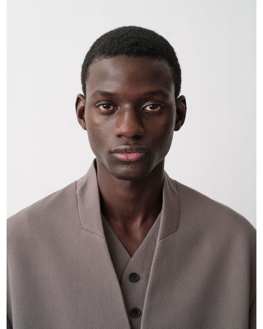 Calvin Klein Brown Barkley Collarless Jacket for men