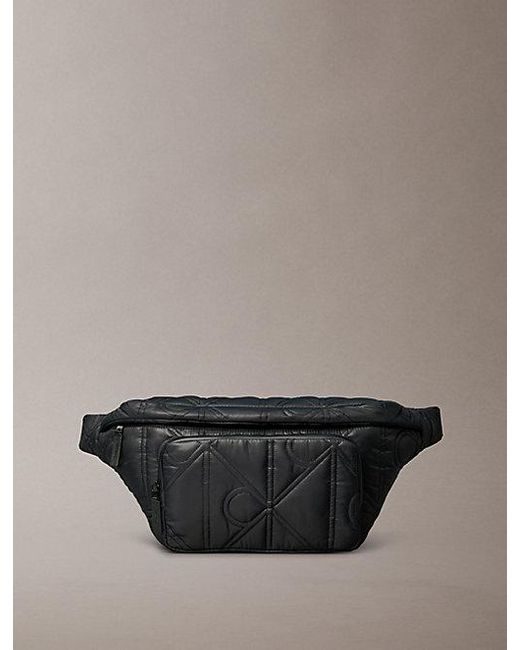 Calvin Klein Gray Puffer Monogram Logo Sling Bag for men