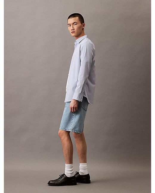 Calvin Klein Gray Jeans 90S Regular Denim Shorts for men