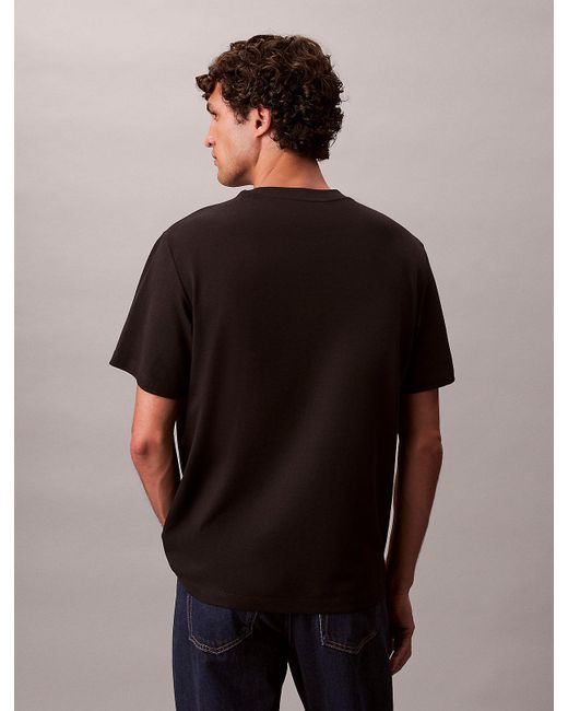 T-Shirt Relaxed En Piqué De Coton Calvin Klein pour homme en coloris Black