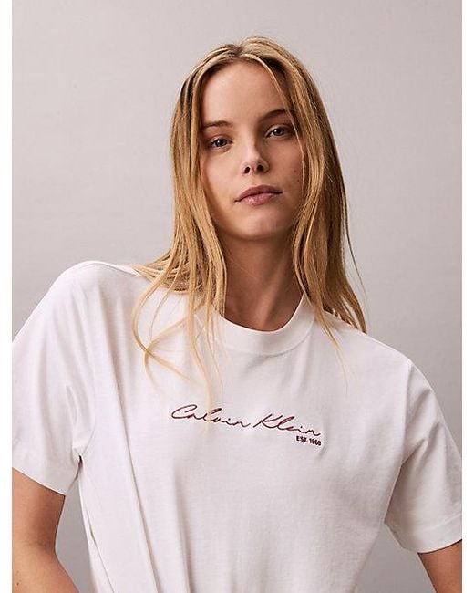 Calvin Klein Multicolor Jeans Relaxed Script Logo T-Shirt