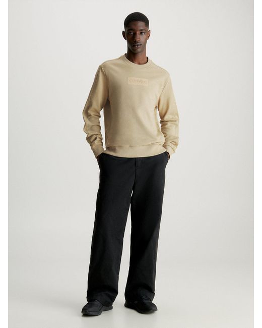 Calvin Klein Natural Cotton Terry Logo Sweatshirt for men