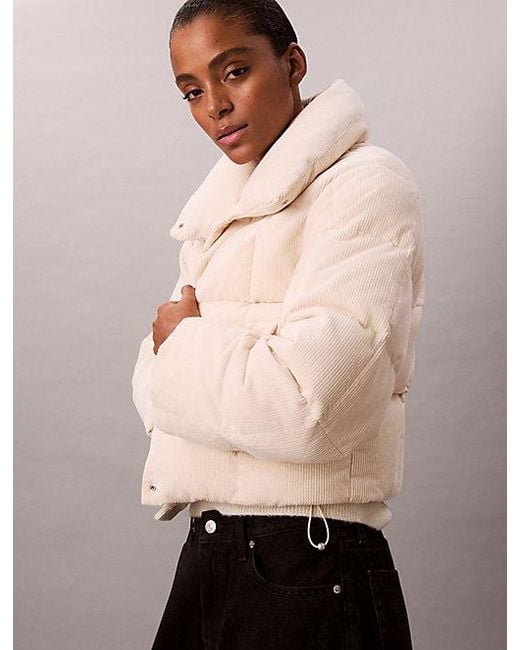 Calvin Klein Natural Jeans Corduroy Down Puffer Jacket