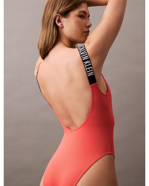 Calvin Klein Pink Low Back Swimsuit