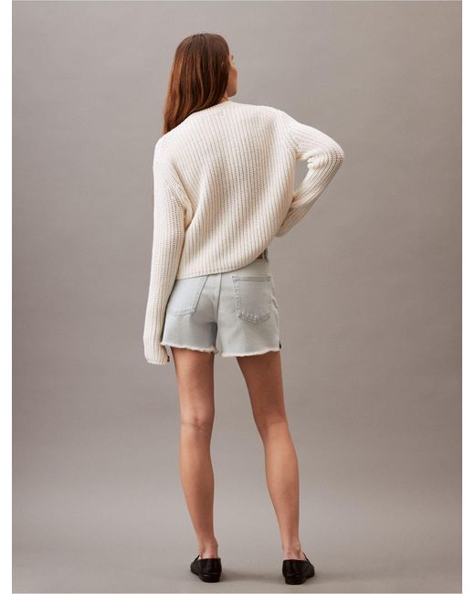 Calvin Klein Brown High Rise Midi Denim Shorts