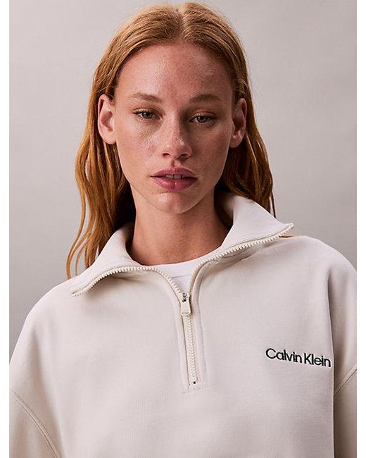 Calvin Klein Gray Sport French Terry 1 4 Zip Sweatshirt