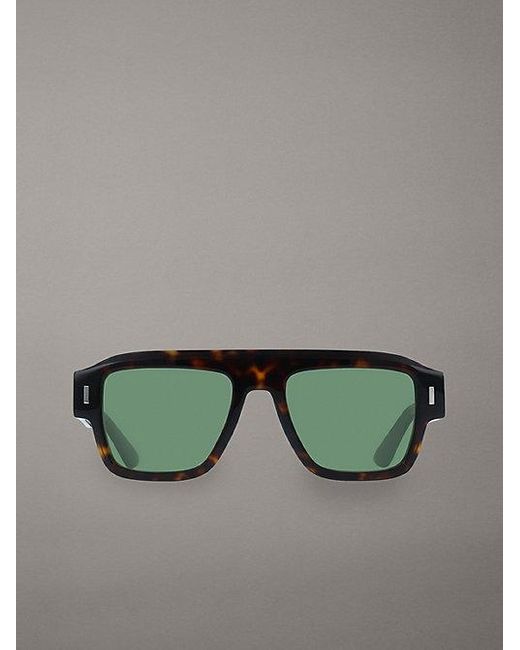 Calvin Klein Green Modified Rectangle Sunglasses for men