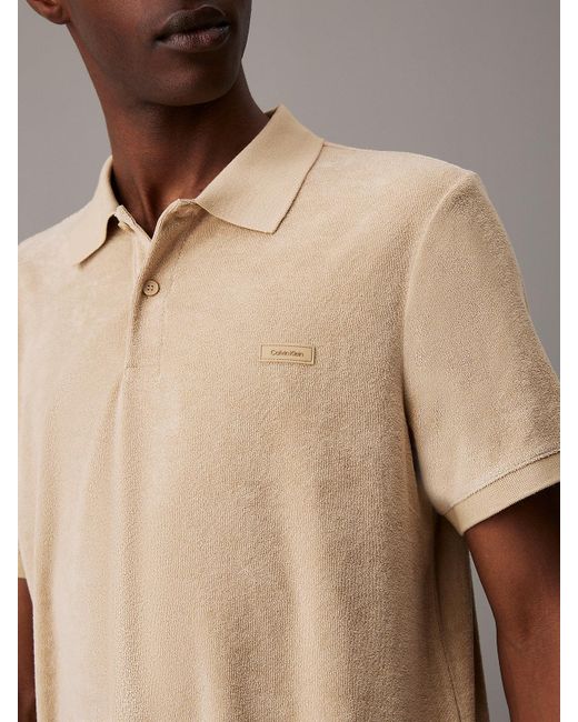 Calvin Klein Natural Towelling Polo Shirt for men