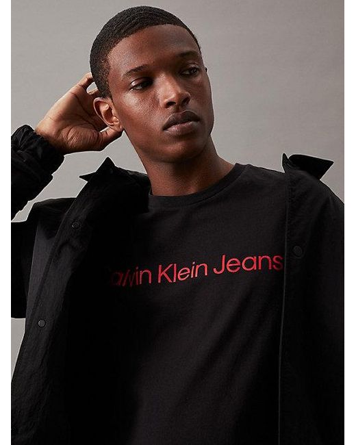 Calvin Klein Blue Jeans Slim Organic Cotton Logo T-Shirt for men