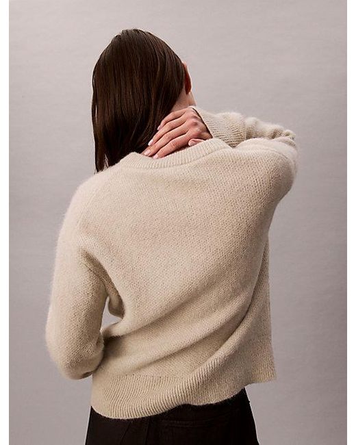 Calvin Klein Natural Alpaca Blend Logo Jumper