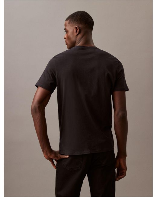 Calvin Klein Brown Logo Overlap Graphic Crewneck T-shirt for men