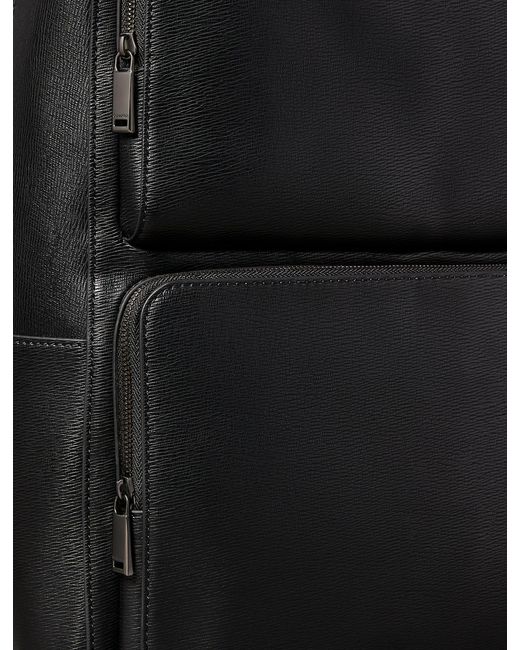 Calvin Klein Gray Slim Saffiano Emblem Logo Backpack for men