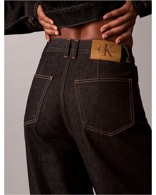 Calvin Klein Blue High Rise Barrel Jeans