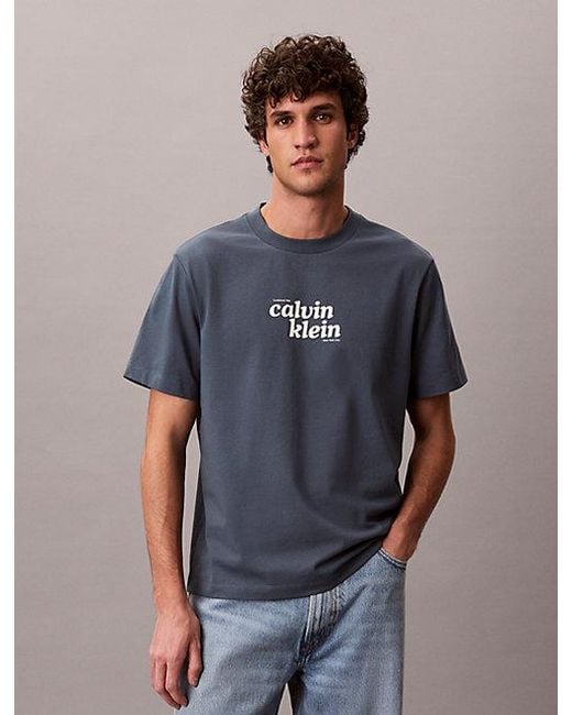 Calvin Klein Blue Jeans Relaxed Logo T-Shirt for men
