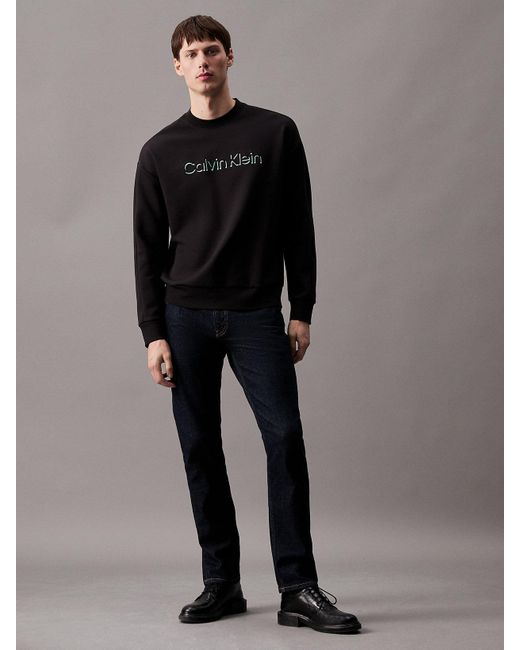 Sweat-shirt avec logo Calvin Klein pour homme en coloris Black