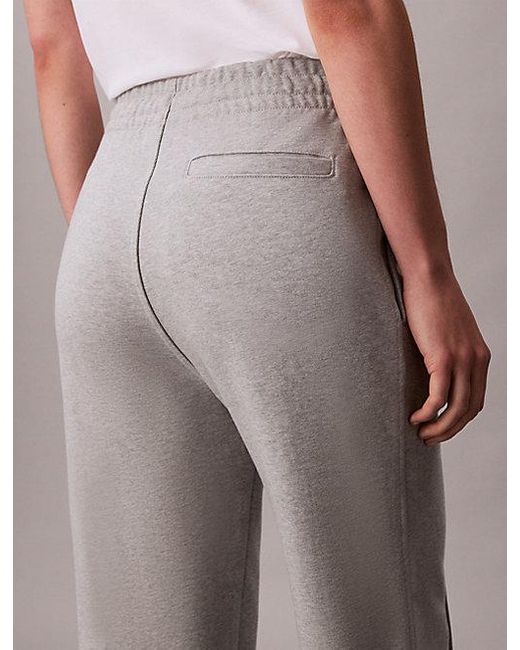 Calvin Klein Gray Jeans Cotton Terry Track Trousers