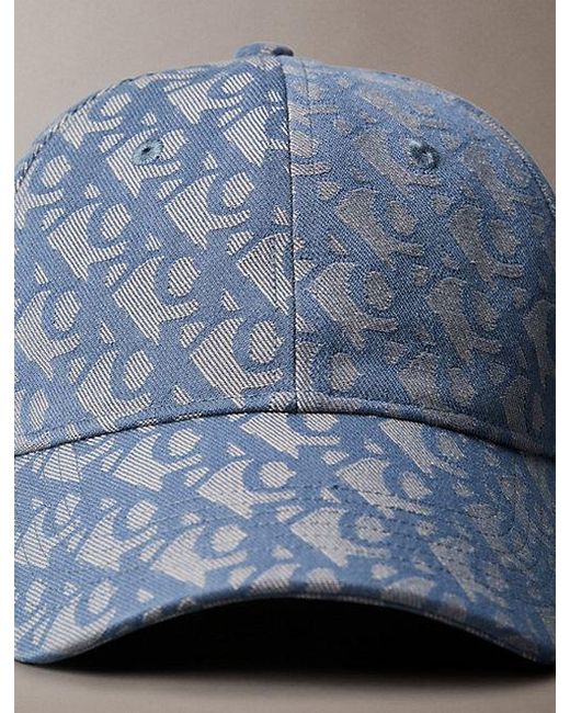 Calvin Klein Blue Kappe Mit Logo-Jacquardmuster