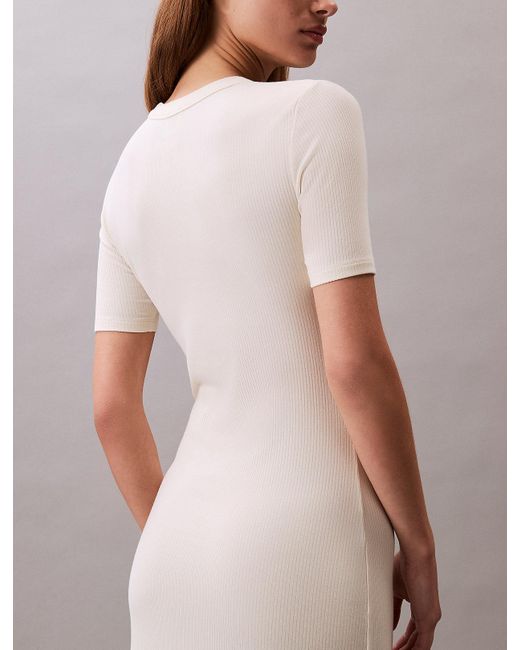 Calvin Klein Natural Modal Stretch Rib Midi Dress