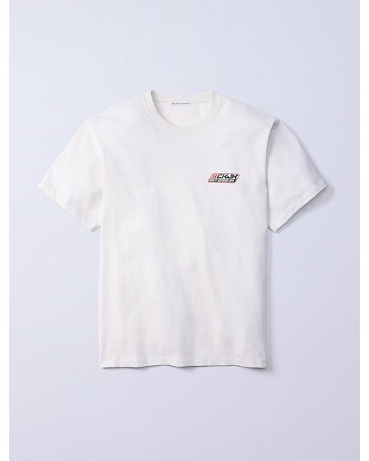 Calvin Klein White Jung Kook For Logo Badge Relaxed T-Shirt for men