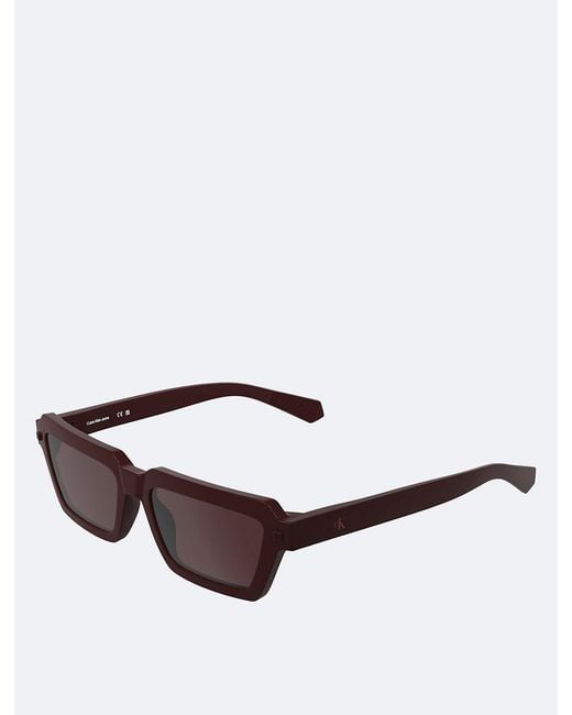 Calvin Klein Red Modified Rectangle Sunglasses Ckj25622S