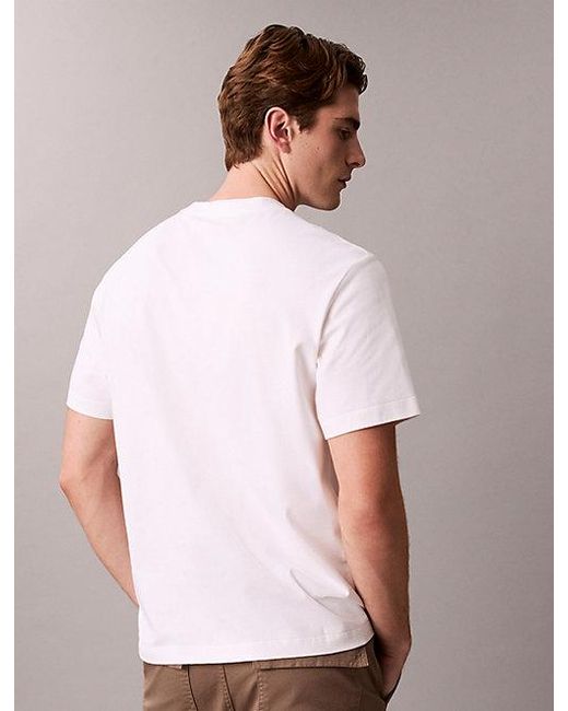 Calvin Klein White Block Logo Graphic Tee for men