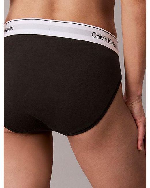 Calvin Klein Black High Waist Bikini Briefs Icon Cotton Modal