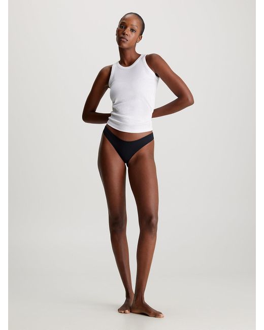 Calvin Klein White 3 Pack Thongs - Ideal Modal Rib