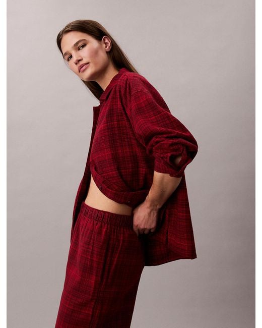 Pantalon De Pyjama En Flanelle Calvin Klein en coloris Red