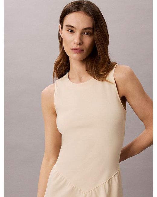 Calvin Klein Natural Fit And Flare Sleeveless Midi Dress