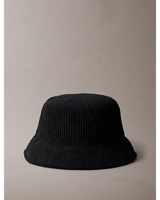Calvin Klein Black Classic Monogram Felt Bucket Hat for men