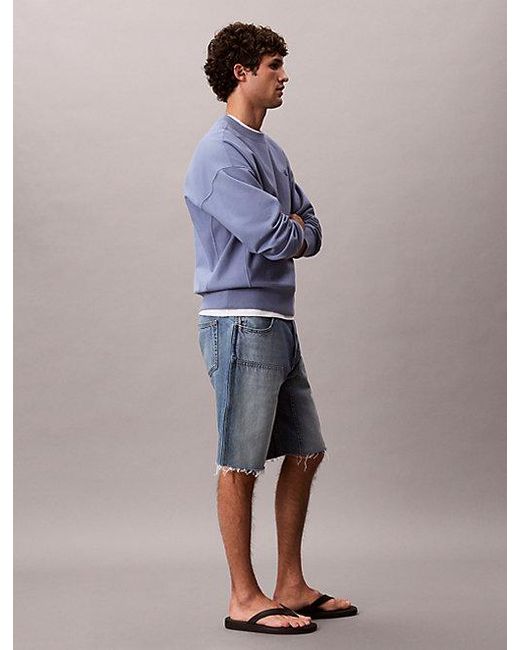 Calvin Klein Blue Relaxed Monogram Sweatshirt for men