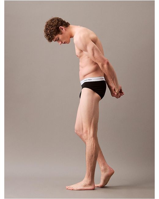 Calvin Klein White Icon Cotton Stretch 3-Pack Hip Brief for men