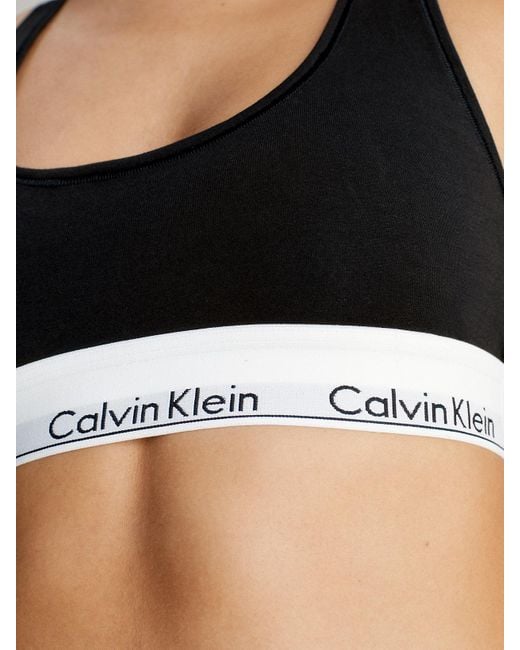 Calvin Klein Bralette And Thong Set - Modern Cotton in Black