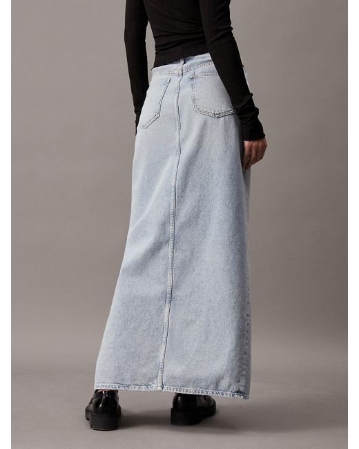 Calvin Klein Blue Denim Maxi Skirt