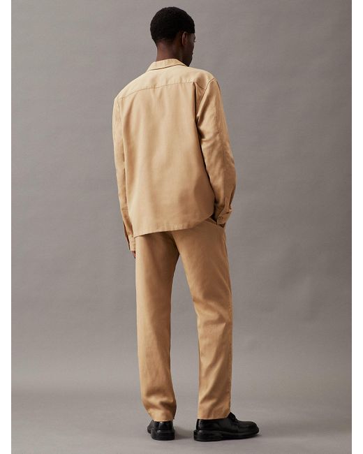 Pantalon relaxed teint en pièce Calvin Klein pour homme en coloris Brown