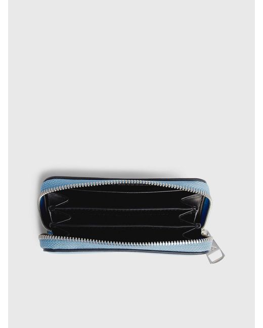 Calvin Klein Blue Rfid Logo Zip Around Wallet