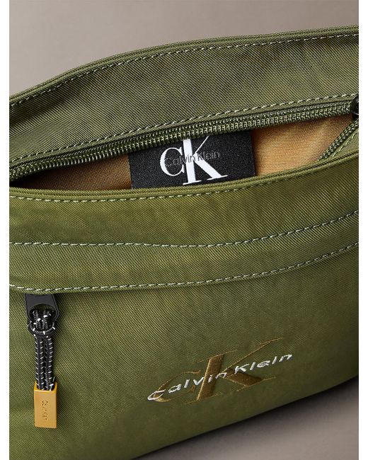 Calvin Klein Green Nylon Monogram Logo Flatpack for men