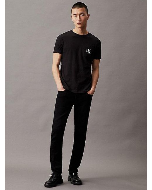 Calvin Klein Blue Jeans Slim Monogram Pocket T-Shirt for men
