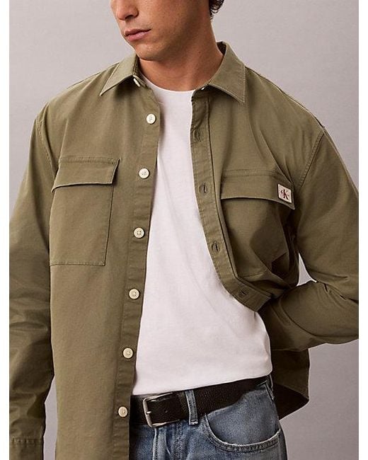 Calvin Klein Brown Jeans Comfort Cotton Utility Overshirt for men