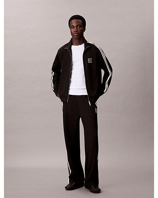 Calvin Klein Black Double Knit Track Trousers for men