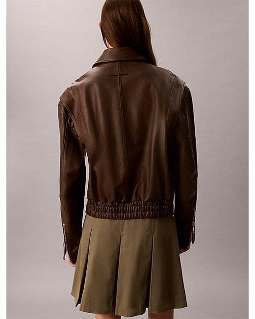 Calvin Klein Brown Jeans Canvas Pleated Mini Skirt