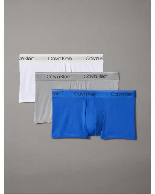 Calvin Klein Blue Micro Stretch 3-pack Low Rise Trunk for men