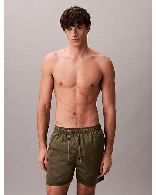 Calvin Klein Green Medium Drawstring Swim Shorts Ck Tech for men