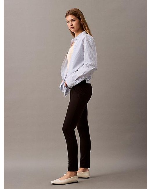 Calvin Klein Black Ponte Skinny Fit Trousers